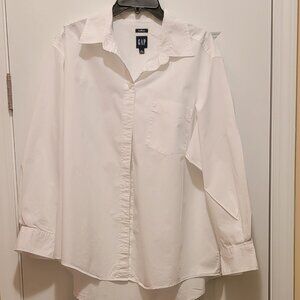 Gap Cotton Big Shirt Button Front White Size Large